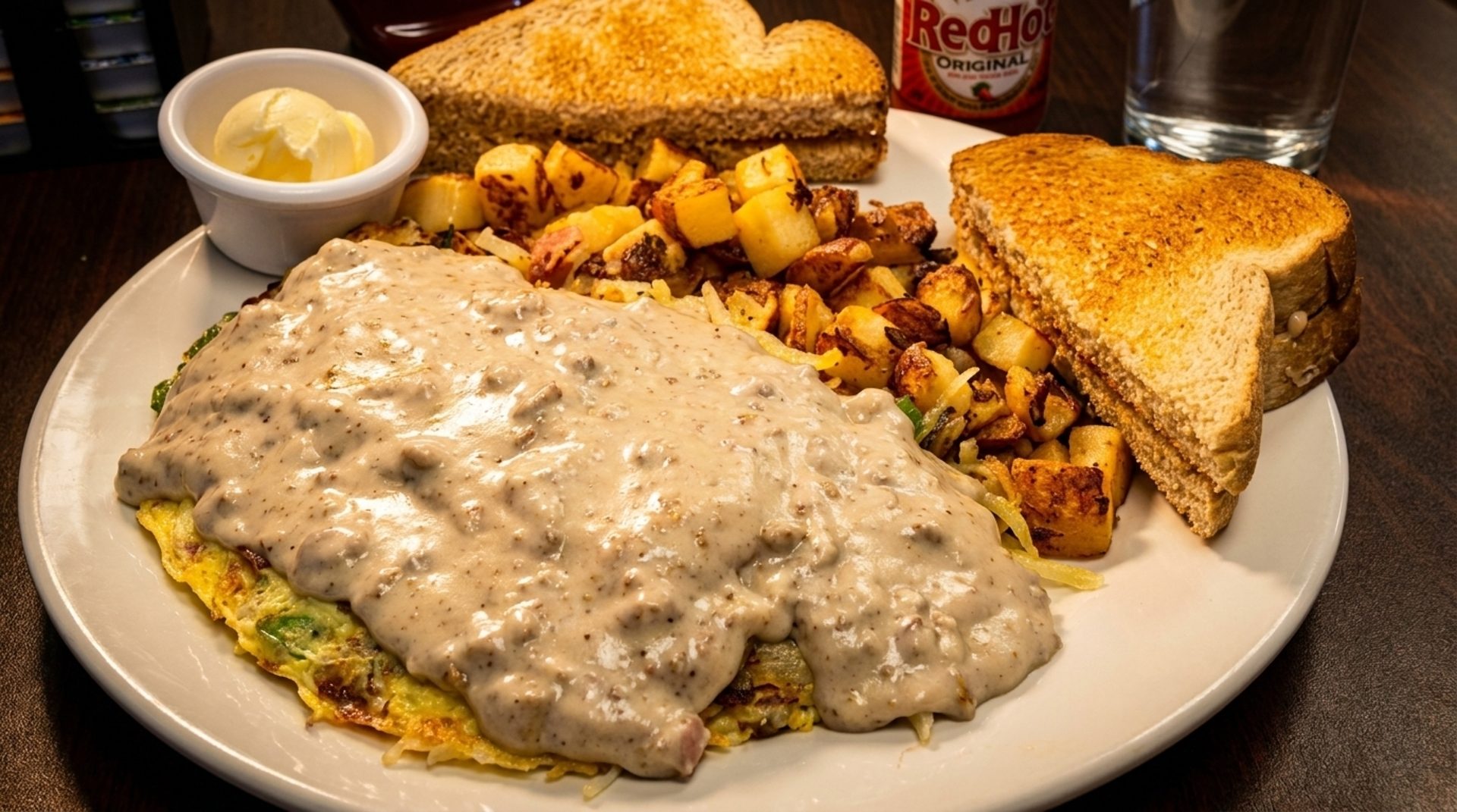 O'Brien Potatoes with Sausage Gravy